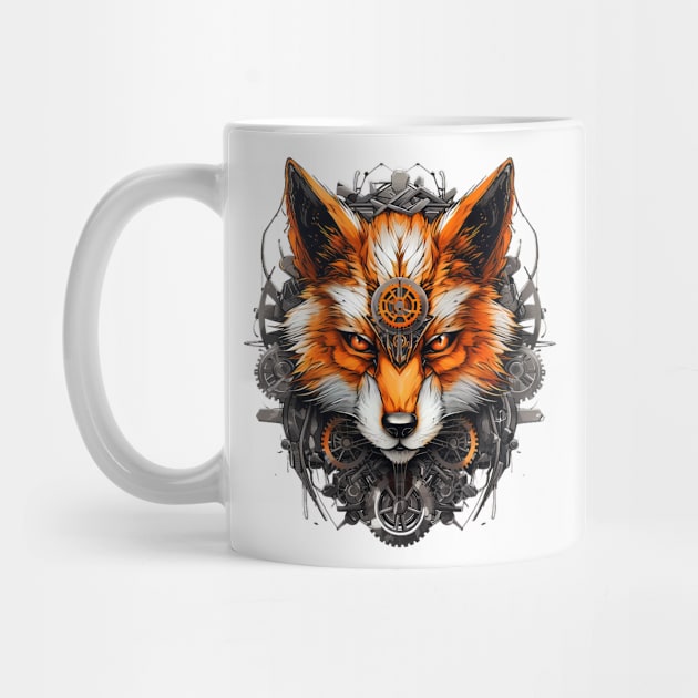 Metallic Fox Face Transformative T-Shirt: Unleash Your Inner Fox by Macotico